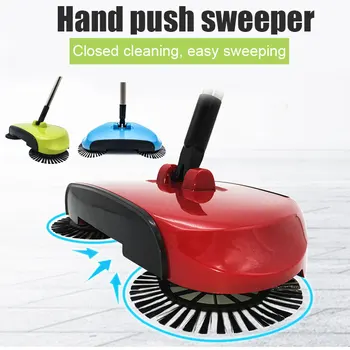 

New Hot Stainless Steel Sweeping Machine Push Type Hand Push Broom Dustpan Handle Household Cleaning Sweeper Mop SMD66