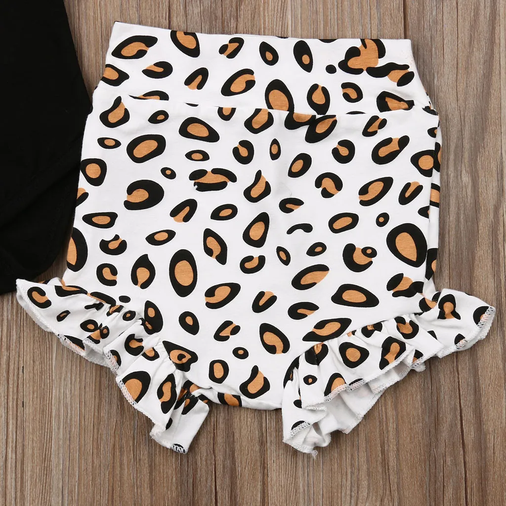 newborn baby girl clothes Leopard Print Tops Romper Short Pants Summer Outfits Costume Infant Clothing For Baby Set