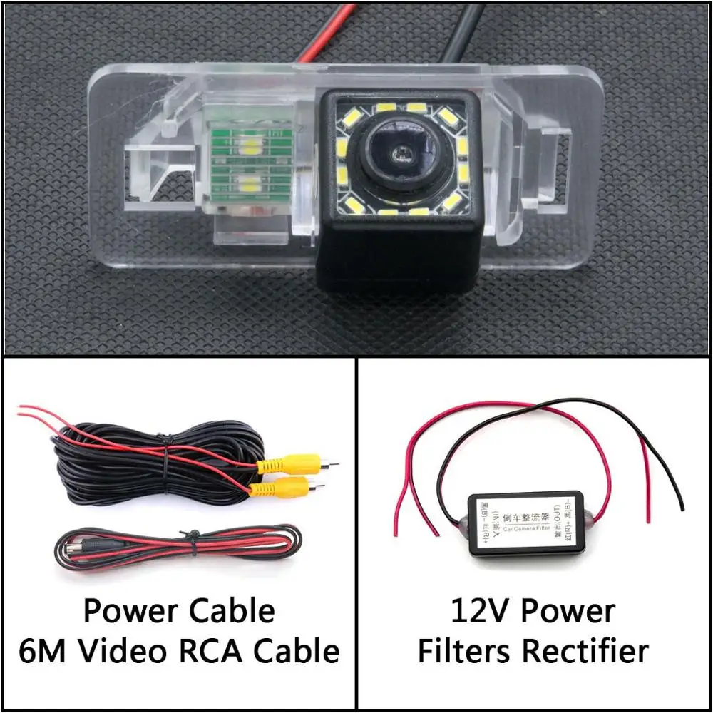 12 Светодиодный свет Автомобильная камера заднего вида для BMW E46 E82 E88 E93 E92 E91 E90 E61 E60 E39 E53 E70 X5 X6 335 325 парковки резервного копирования - Название цвета: Camera With Filter