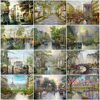 

5D Scenery Diamond Painting Street Full Square/Round Diamond Embroidery City Landscape Rhinestone Mosaic New Arrival Home Decor
