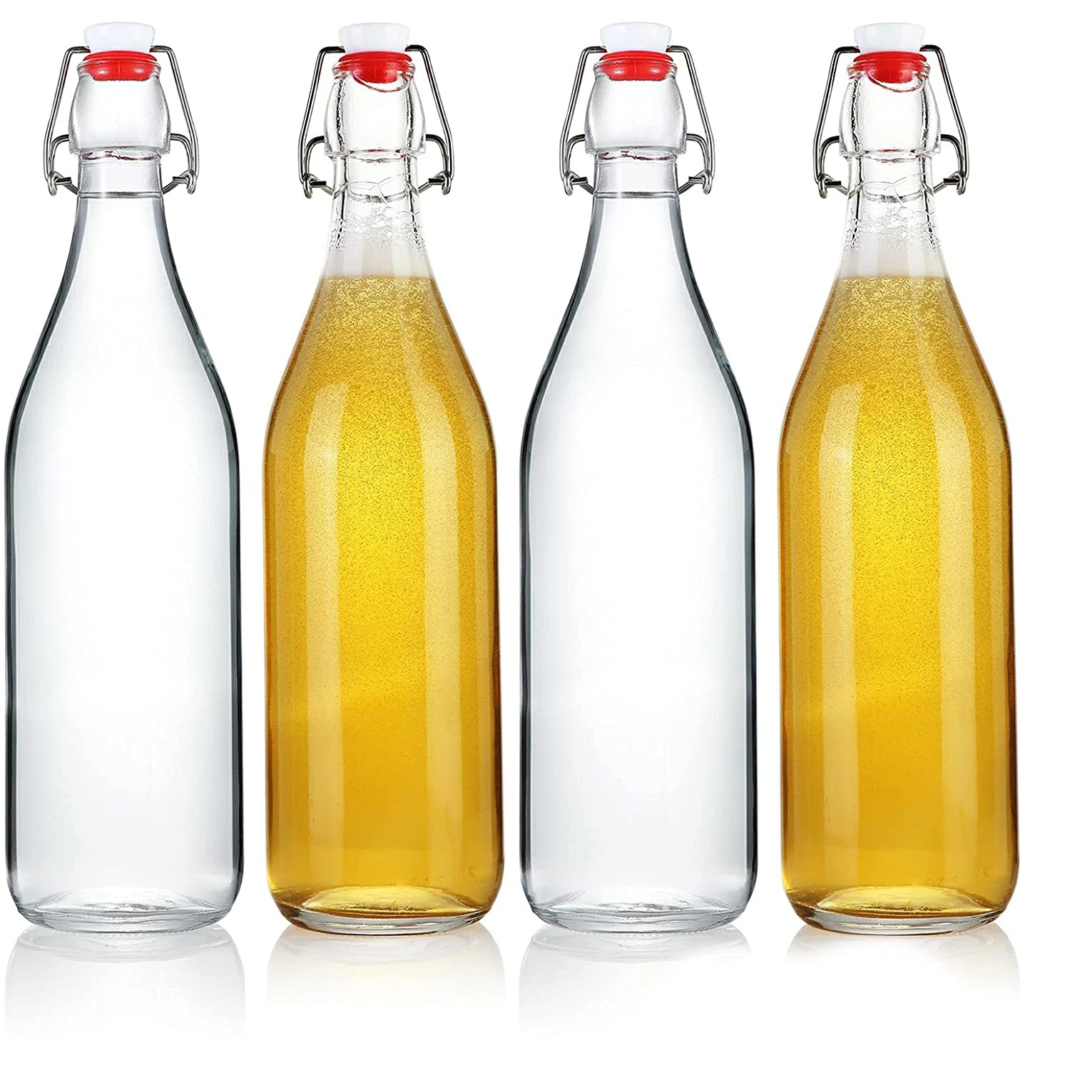 Glass Swing Top Beer Bottles with Flip-top Lid for Carbonated Drinks