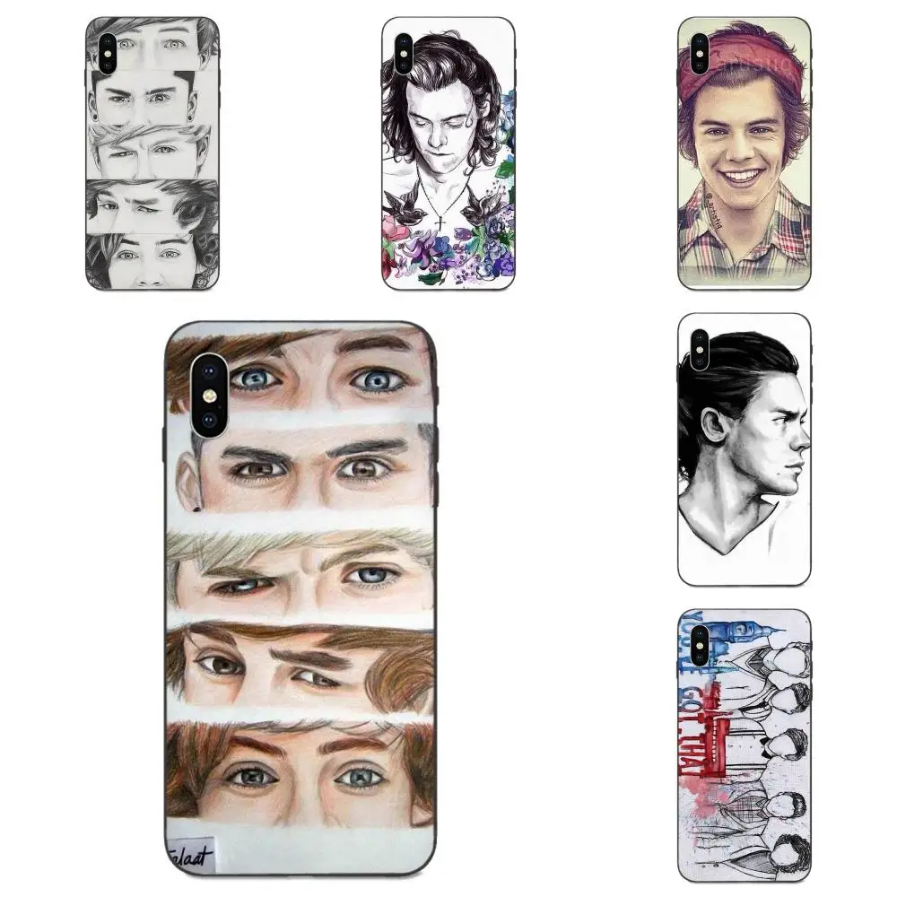 1d One Direction Sketch N Draw Мягкий ТПУ чехол для Apple iPhone 4 4S 5 5S SE 6 6S 7 8 11 Plus X XS Max XR Pro | Мобильные