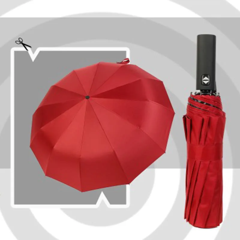 

New Full Automatic Business Umbrella Three Folding Male Female Parasol Umbrella Rain Women Windproof Luxury Umbrella Men
