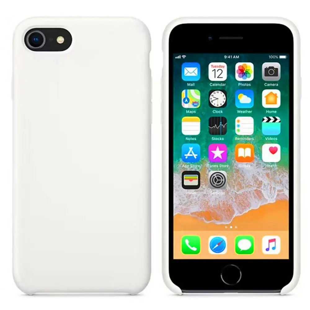 Белый Официальный Стильный силиконовый чехол для iPhone 7 8 6 6S Plus, чехол с логотипом s для Apple iPhone 11 Pro Max X XS Max XR 5 5S, чехол+ коробка - Цвет: Белый
