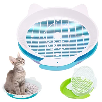 

Plastic Cat Litter Box with Tray Mat Pet Cat Pee Toilet for Cats Cat Litter Box Pee Pad Tray Pet Trainer Cleaning Accessories