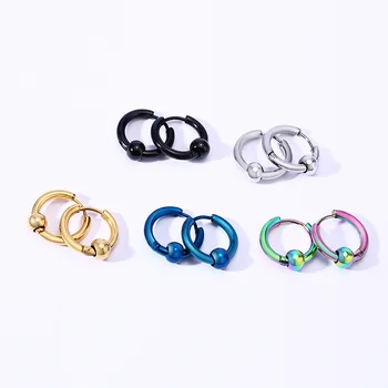 

Colored Earrings For Men And Women Ear Piercing Gradient Ramp Ear Accessories Stainless Steel Materials Charming Luster Hot Sale