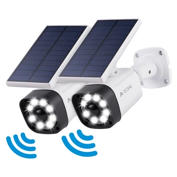 

A-ZONE Wireless Fake Surveillance Camera Solar Power LED Light PIR Motion Sensor Waterproof Dummy CCTV Security Camera Outdoor