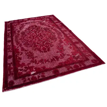 

199x292 Cm Red Handmade Over Dyed Rug-6x10 Ft