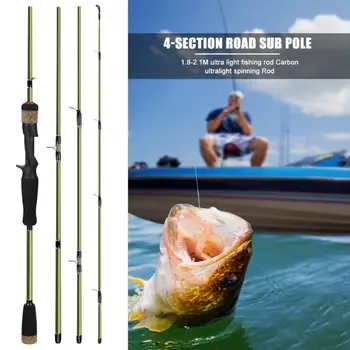 

Hot Sale 1.8m 2.1m Durable Casting Rod 4 Section M Power Carbon Baitcasting Pole Durable Fishing Tackle Tools Supplies