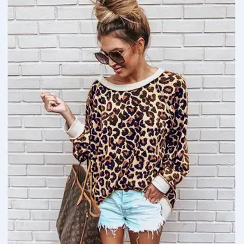 

Autumn Fashion Retro Leopard Print Winter Hoodies Women Sweatshirts Long Sleeve Shirt Hoodie Pullovers Loose Jumper Tracksuit