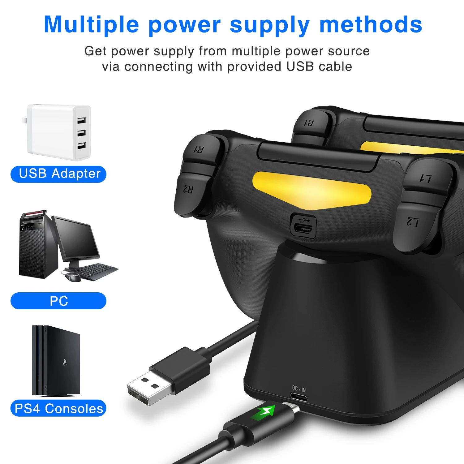 Controllers Charger Dock Station For PS4 Dualsense Fast Charging Stand for Playstation 4/PS4 Slim/PS4 Pro Controllers controller charger dock controller charging base controller charger