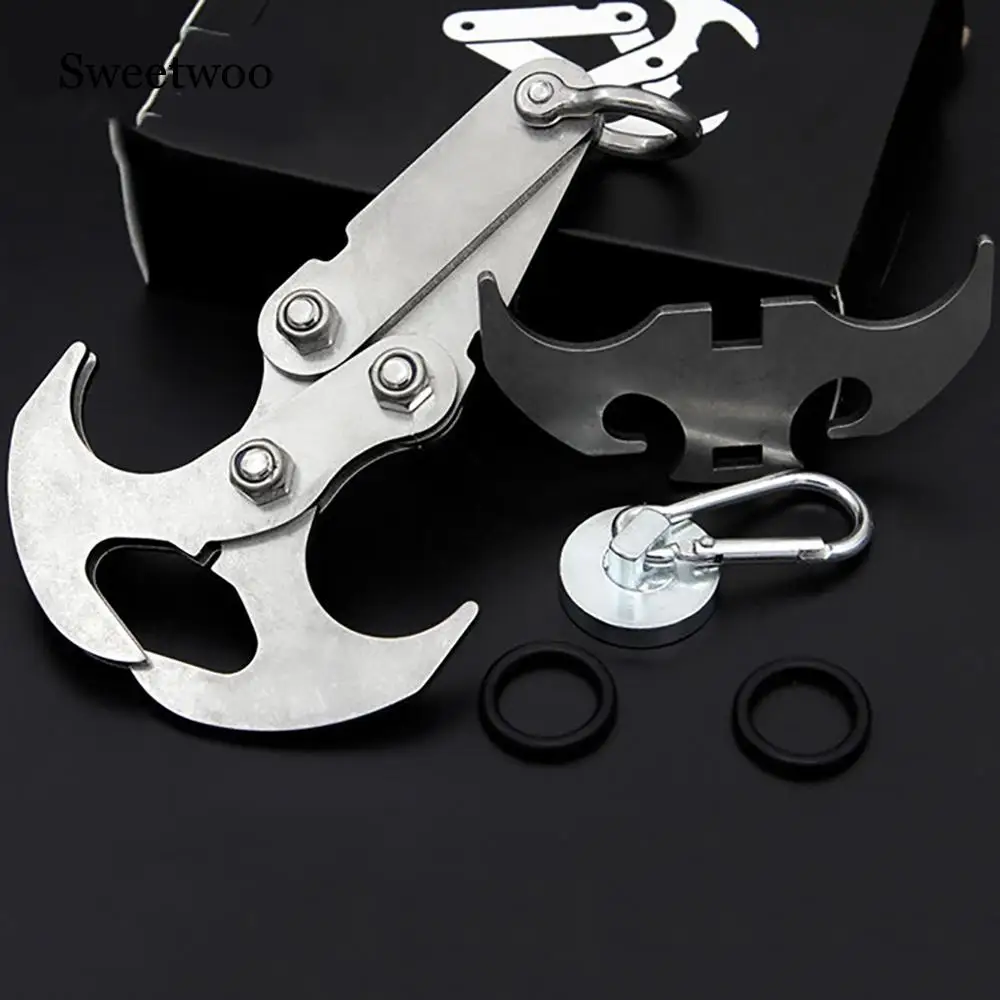 

Outdoor Tools Folding Gravity Grappling Hook Outdoor Climbing Claw Survival Carabiner Camping Tool Set Accessories