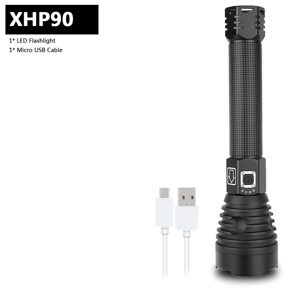 Самый мощный XHP90 фонарик с usb Zoom фонарь 18650 26650 перезаряжаемый аккумулятор VS XHP70.2 фонарик с яркостью - Испускаемый цвет: Package A