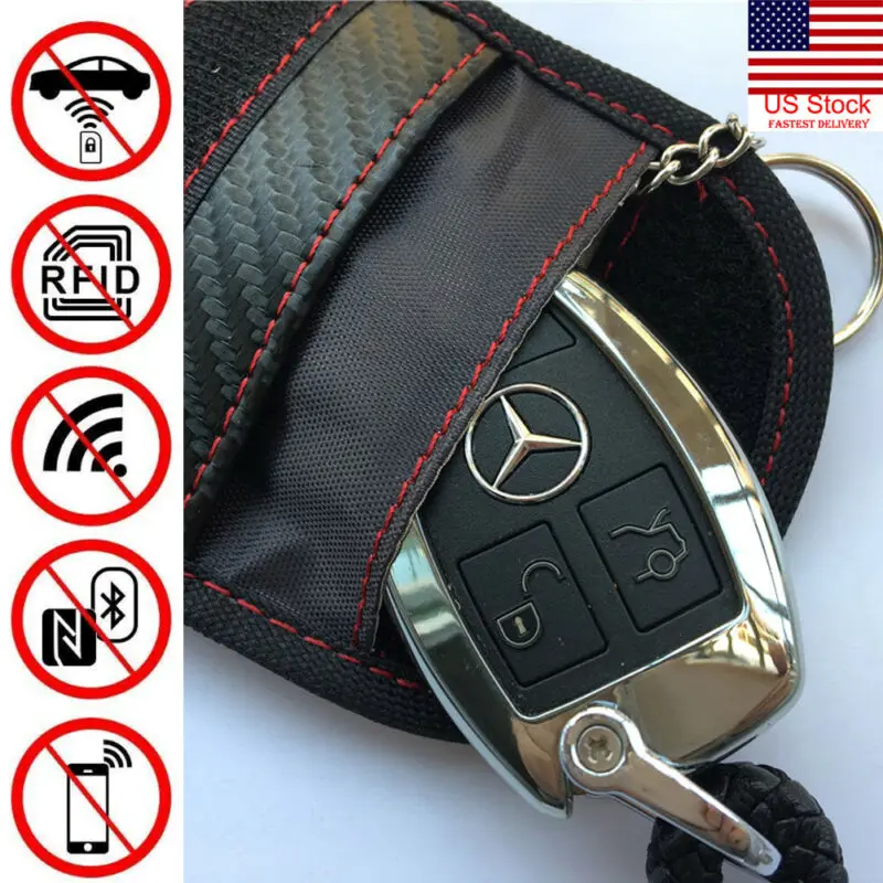 

HIRIIGN Anti-Theft Keyless Entry Car Key Cover RFID Signal Radiation Blocking Farady Bag Anti-theft key Case Key Wallet