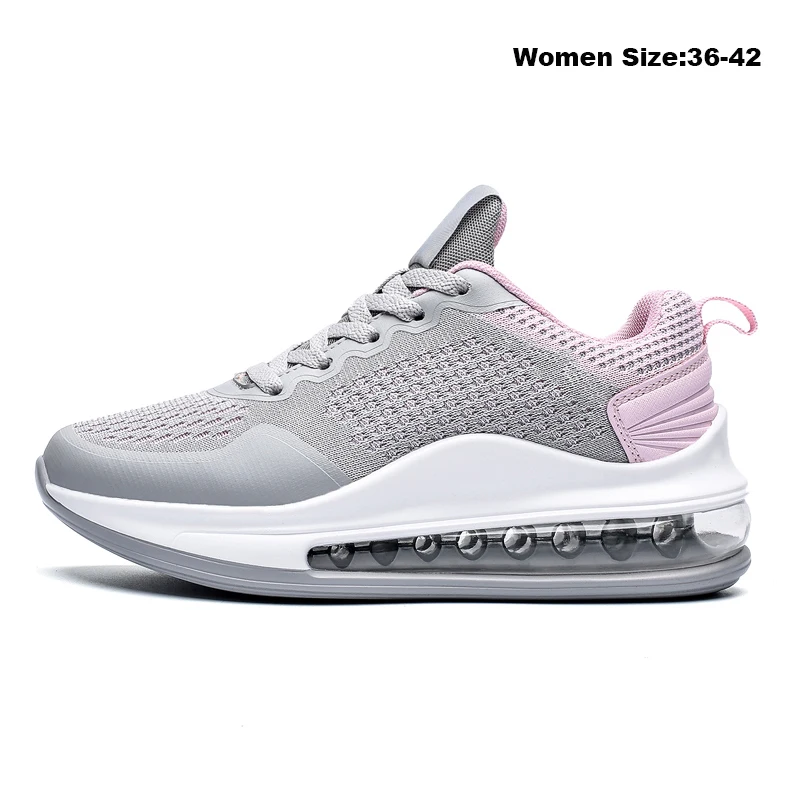 Мужская обувь для бега, модные кроссовки, мужская обувь с воздушной амортизацией, женская повседневная обувь, большой размер 46, уличная спортивная мужская обувь, спортивная обувь - Цвет: Grey-pink