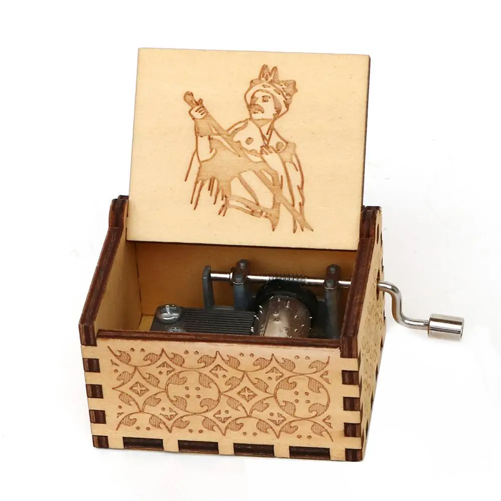 Y-Wooden Carved Musical Box Alice Annas Queen Theme Musical Box For Female friends  Decorate Music Boxes Christmas Birthday Gift 5