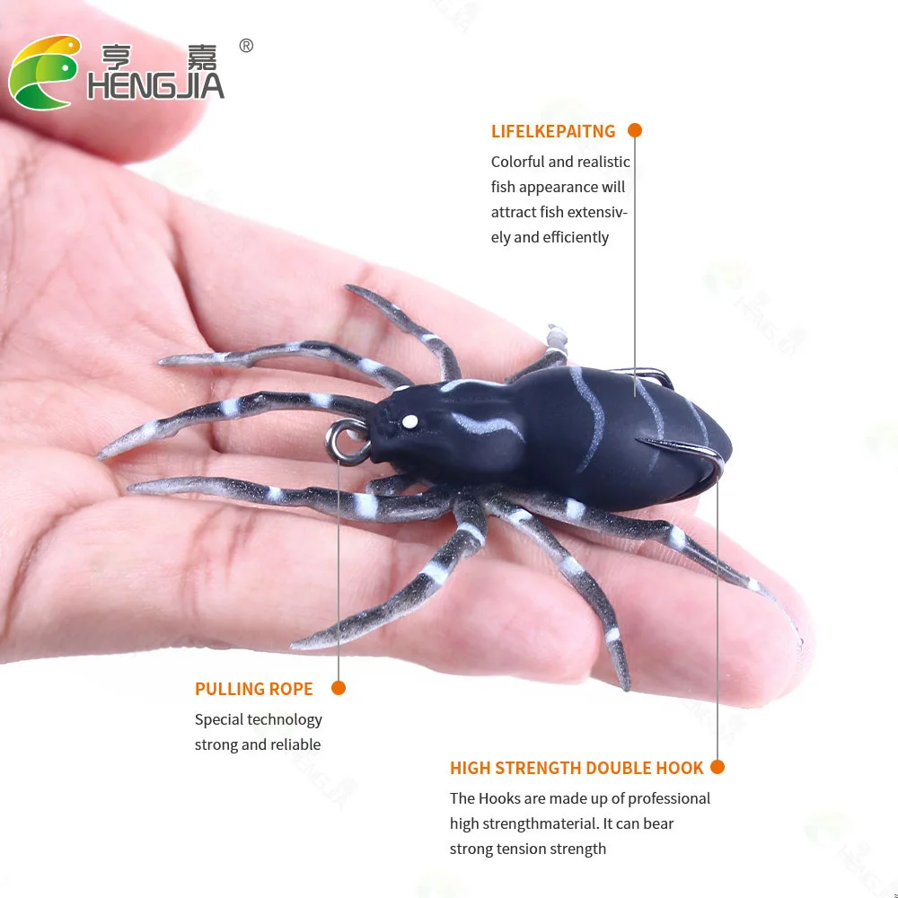 Hengjia 1pcs Spider Soft Bait Pesca 8cm 7g Silicone Bait Artificial  Softbait Lures Weedless Fishing Lure With Realistic Design - Fishing Lures  - AliExpress