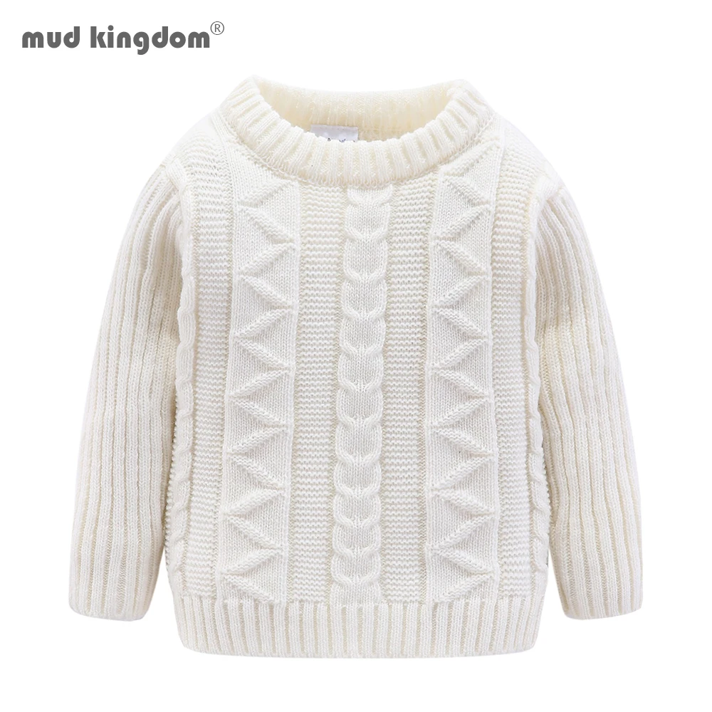 

Mudkingdom Boys Sweater Pullover Solid Autumn and Winter Cotton Knitted Sweater Girls Tops Kids Sweaters