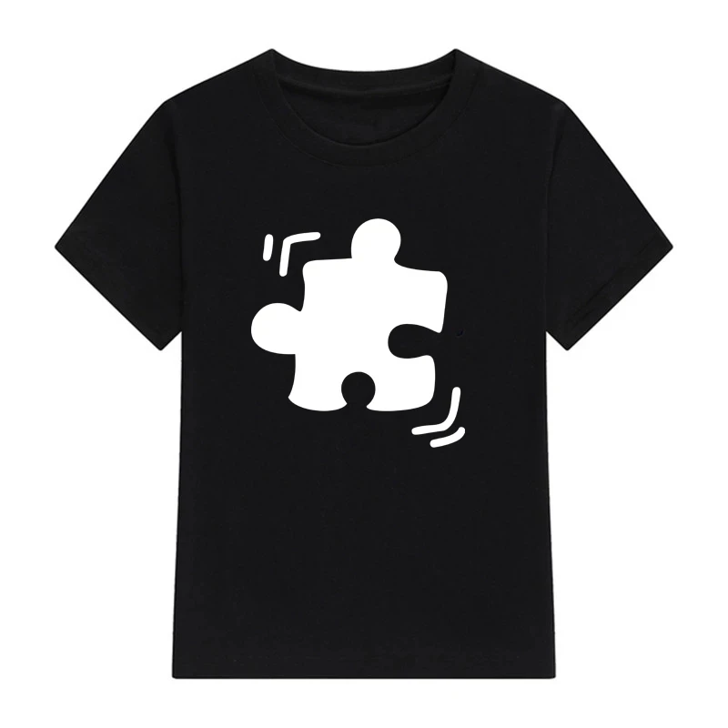 Funny Family Matching T-Shirt Mommy and Me Outfit Heart Puzzle Piece Mother and Daughter Son Tops Mama and Mini Baby Bodysuits 4