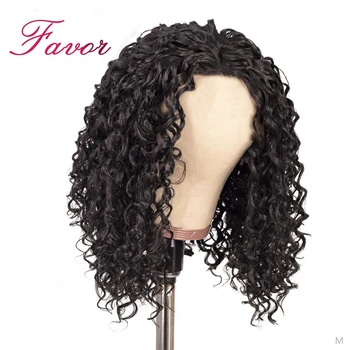

Short Jerry Curly Human Hair Wigs For Black Women Brazilian Remy Hair Machine Made Bob Wigs With Baby Hair Medium Ratio