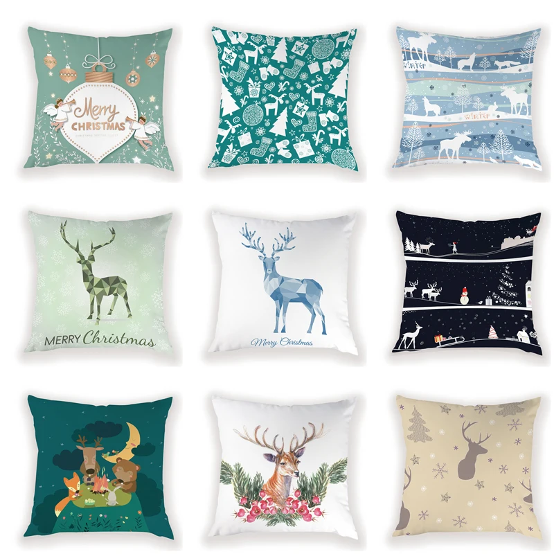

Christmas Decoration Cushion Cover 45X45 Decor For Home Christmas Reindeer Cushion High Quality Pillowcases Decorative Cushions