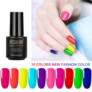 

Rosalind Fluorescent UV Nail Gel 7ml Phototherapy Glue Magic Fluorescent Color Nail Polish Varnish Fluorescent Neon Nail Art