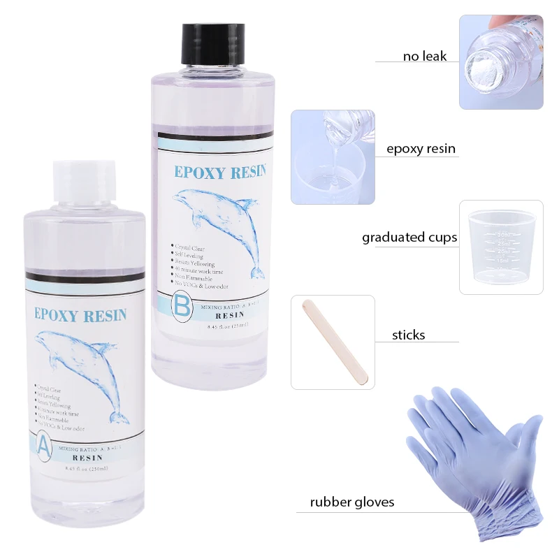 1:1 Crystal Clear Epoxy Resin Kit High Gloss & Bubbles Free Art