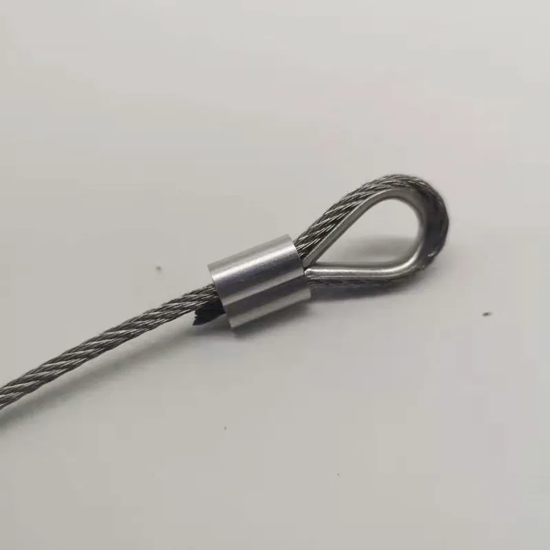 20pc Diameter 4mm M4 Sleeves Aluminium Oval Double Hole and thimble rope for Crimping Wire Rope