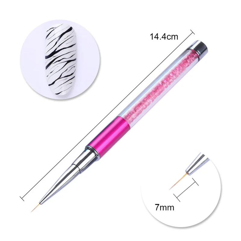 Liner Brush-7mm 3 1 шт цветной шарик ручка ногтей лайнер для рисования кисти 5 мм-20 мм с крышкой УФ-гель ручка для рисования Маникюр Инструменты для дизайна ногтей аксессуары для ногтей - Цвет: Liner Brush-7mm 3