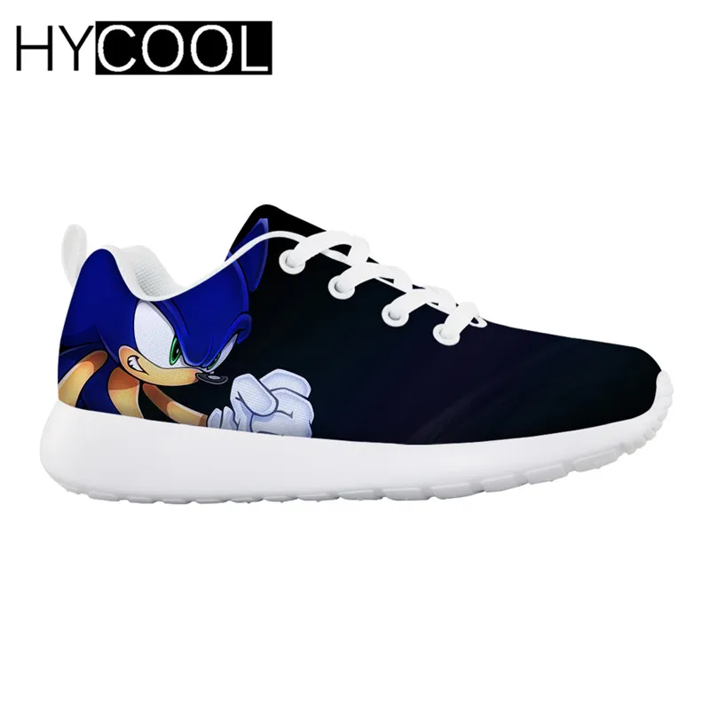 HYCOOL/детская обувь для бега для мальчиков; кроссовки Sonic the hedgehog; спортивная обувь для улицы; парусиновая обувь с высоким берцем для маленьких детей - Цвет: HL4694BN