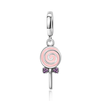 

2019 NEW 100% 925 Sterling Silver Brand New Fresh Sweet Lollipop Pendant Charm Original Charming Women Jewelry Factory Direct
