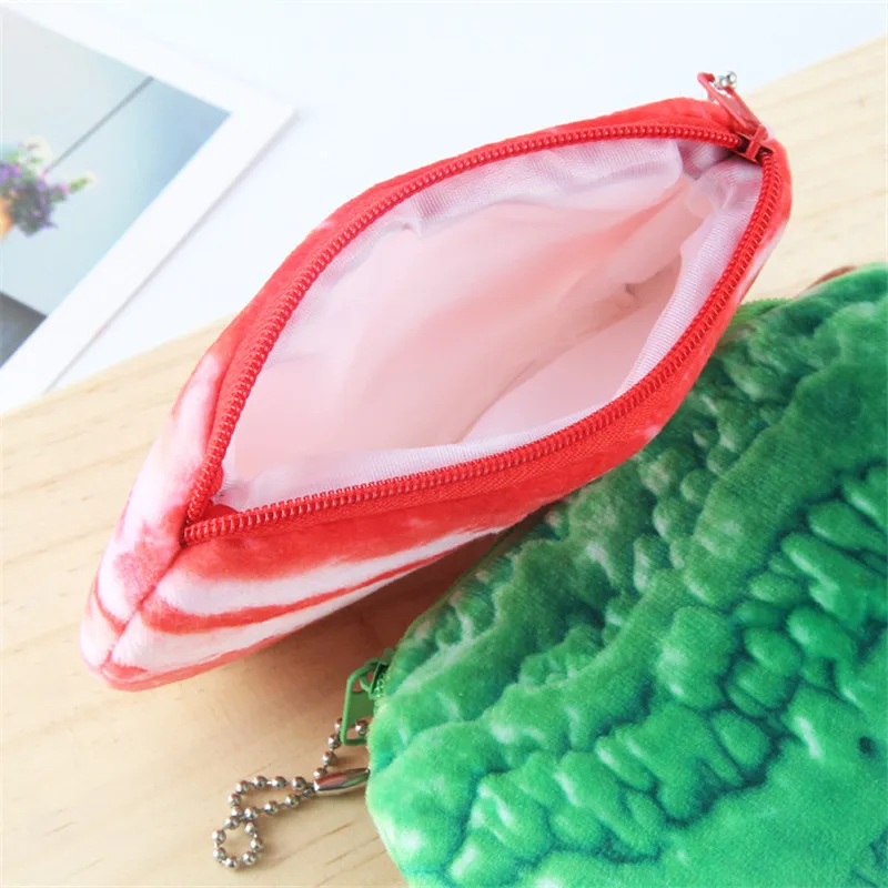 Funny 3D Vegetables Plush Purse Lifelike Carrot Bamboo Shoots Cabbage Streaky Pork Bitter Gourd Kids Hand Pocket Coin Bag Purse (4)