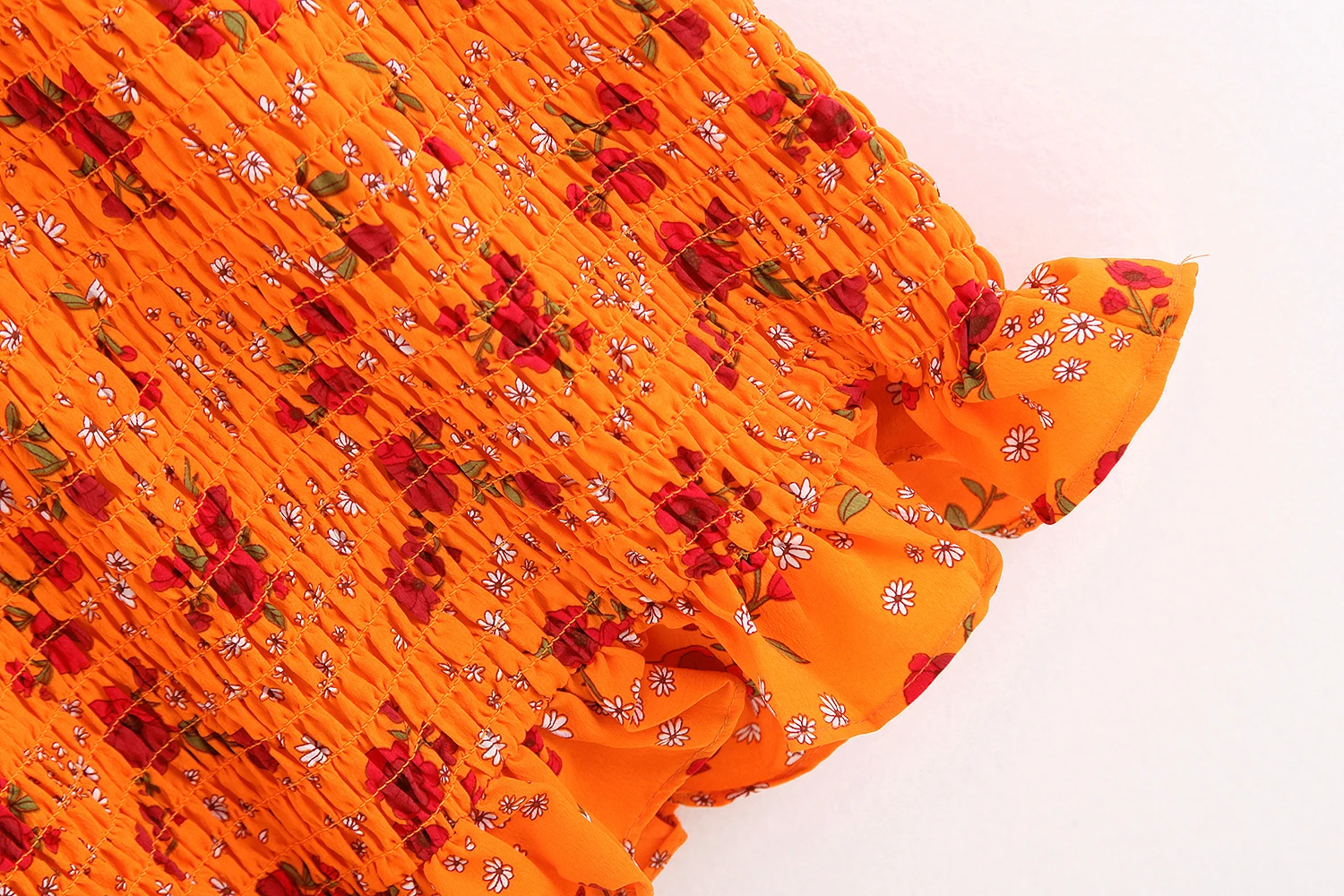 Summer new French retro Chiffon folded seven-minute sleeve-wrapped buttock short dress with dew back