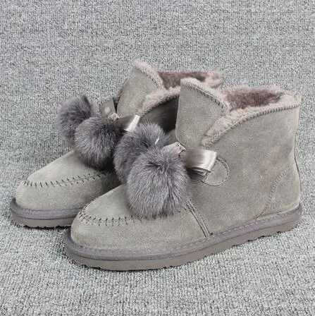 Зимние ботильоны; женская обувь; женские ботинки; buty bota; белые, черные, красные, розовые зимние ботинки на меху; женская обувь; ботинки в австралийском стиле - Цвет: picture color