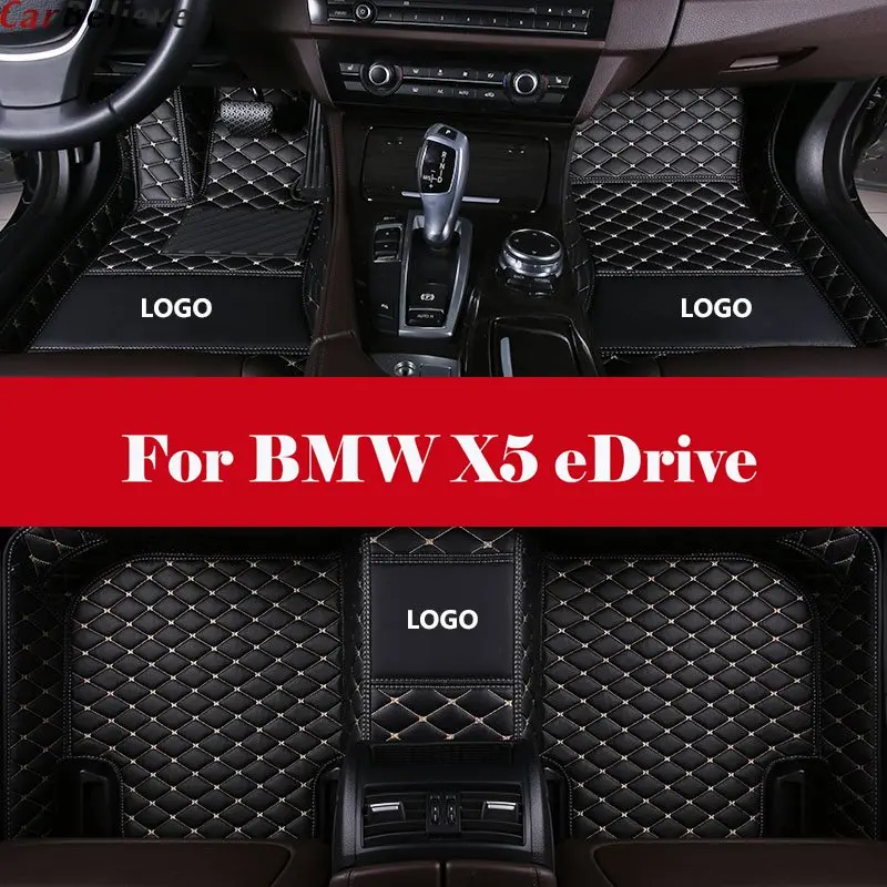 

Car Floor Mats Waterproof Leather Floor Mat +LOGO Car-styling Interior Car Carpet Floor Mat For BMW X5 eDrive