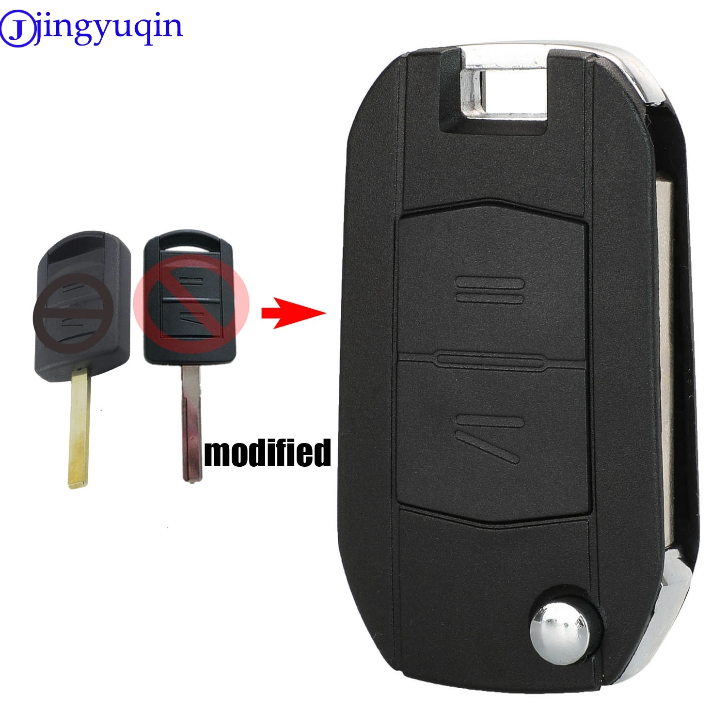 Jingyuqin 10ps дистанционный чехол для ключей автомобиля, чехол для Opel Vauxhall Corsa, Combo Meriva 2 кнопки+ лезвие HU43(79