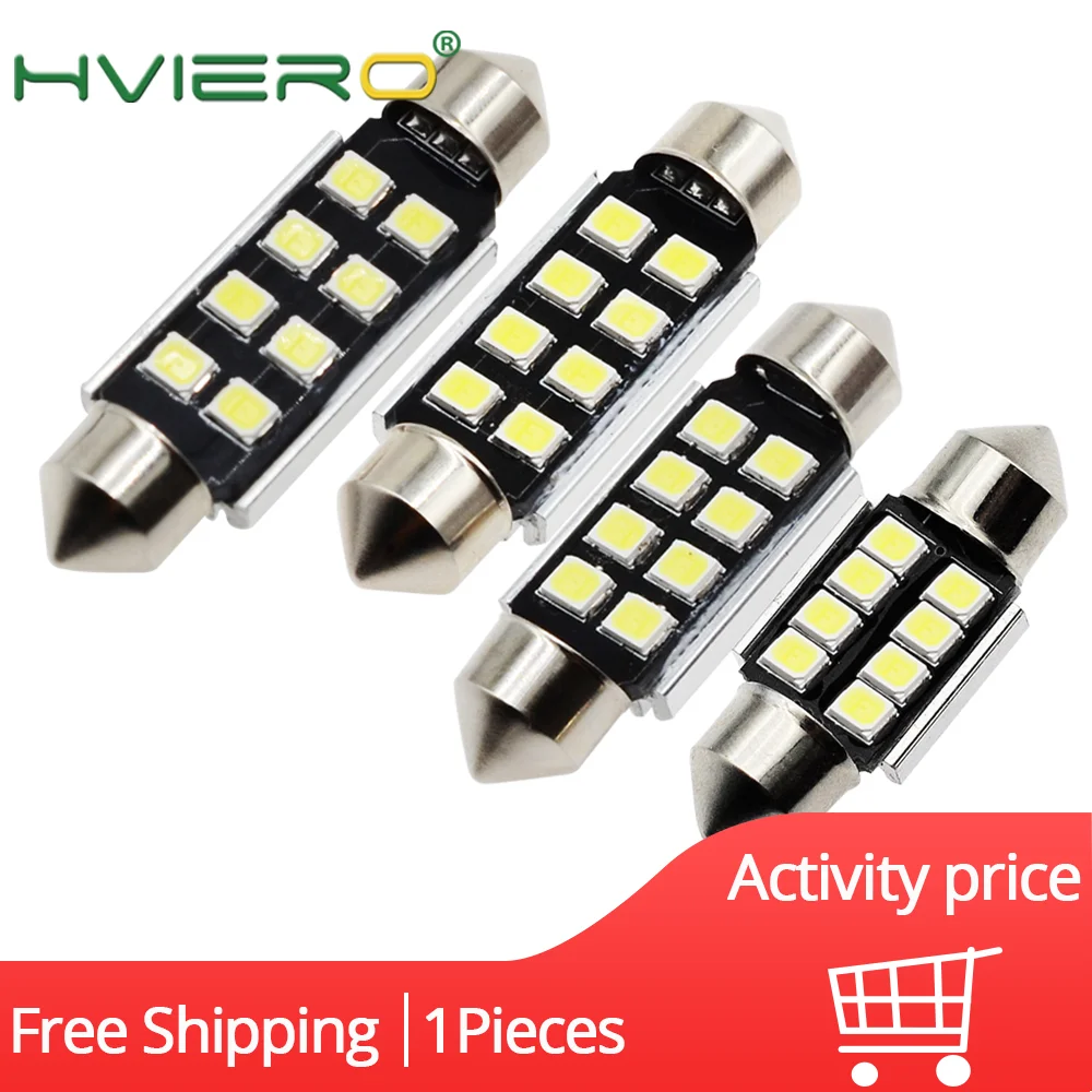 

White 2835 8Led Dome Festoon Light Canbus Led 36mm 39mm 42mm Auto Led Reading Light License Plate Door Backup Lamp