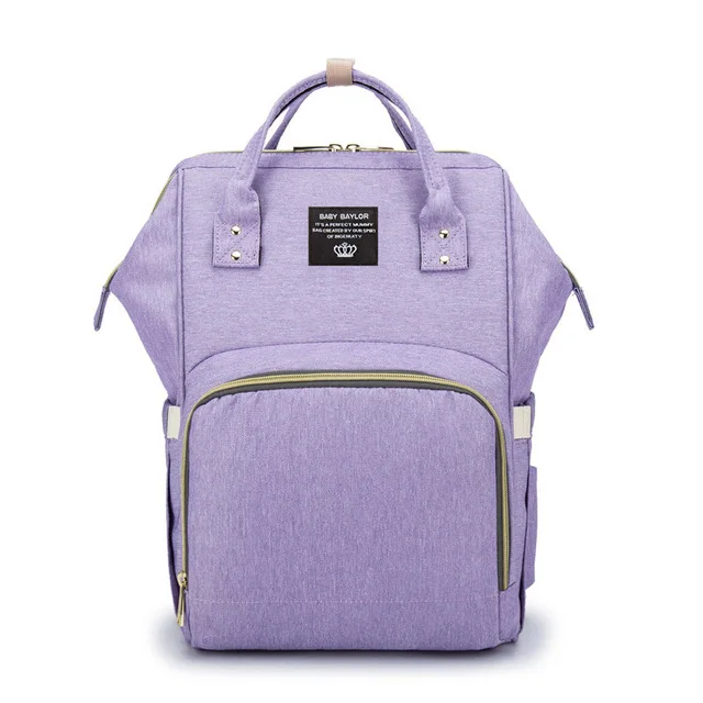 Большая вместительность, сумки для подгузников на молнии для мам, дорожные рюкзаки, сумки для мам, беременных женщин, детские подгузники, сумки для подгузников - Цвет: purple