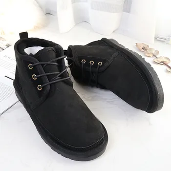 

High quality sheepskin winter boots for men new arrive lace-up non-slip nature fur genuine leather snow boots outdoor keep warm