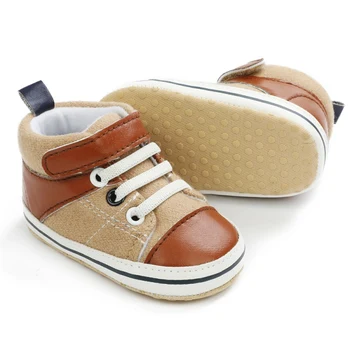 

New Fashion Baby Boys Sneakers Leather Sports Crib Soft First Walker Shoes First Walkers For 0-18month