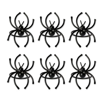 

6Pcs Halloween Spider Napkin Rings Napkin Holders for Home Kitchen Dining Room Table Wedding Party Gift