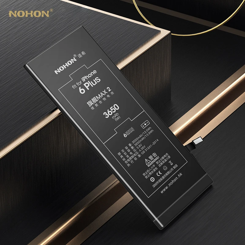 Nohon аккумулятор для iPhone 6 Plus 3350-3650 мАч емкость литий-полимерные Встроенные батареи+ инструменты для Apple iPhone 6 Plus 6 Plus батарея