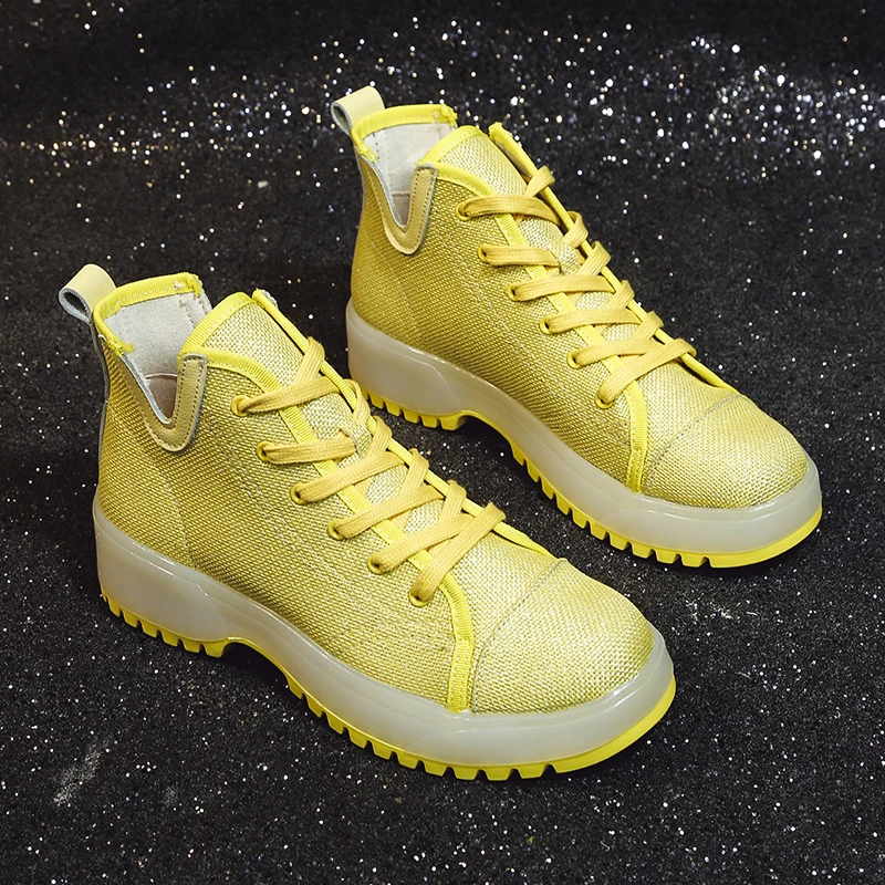 

2020 Autumn New Brand High-top Canvas Good Quality Shoes for Female soft Sneakers Printing Dyeing Famous Women Trainers W31-72