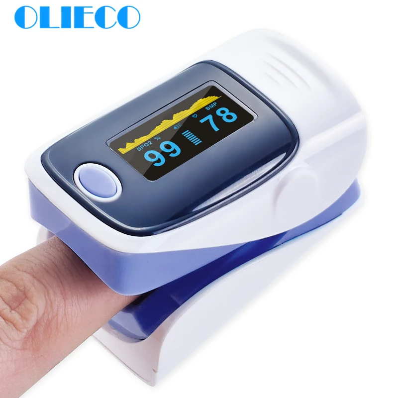 

OLIECO 5S Auto Shutoff Pulse Rate Oximeter Mini SPO2 PR Blood Oxygen Saturation Meter 2 Display Direction LED Screen CE 4 Color
