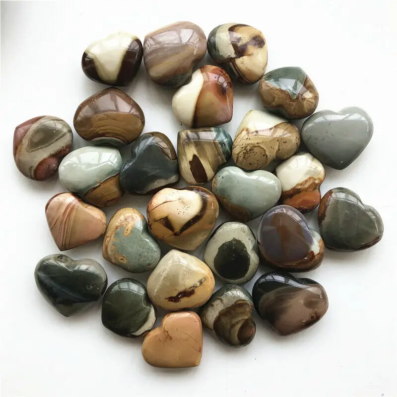 

Dropshipping Natural Ocean Jasper Quartz Crystal Hand-Carved Heart Healing Reiki Decoration Natural Stones and Crystals