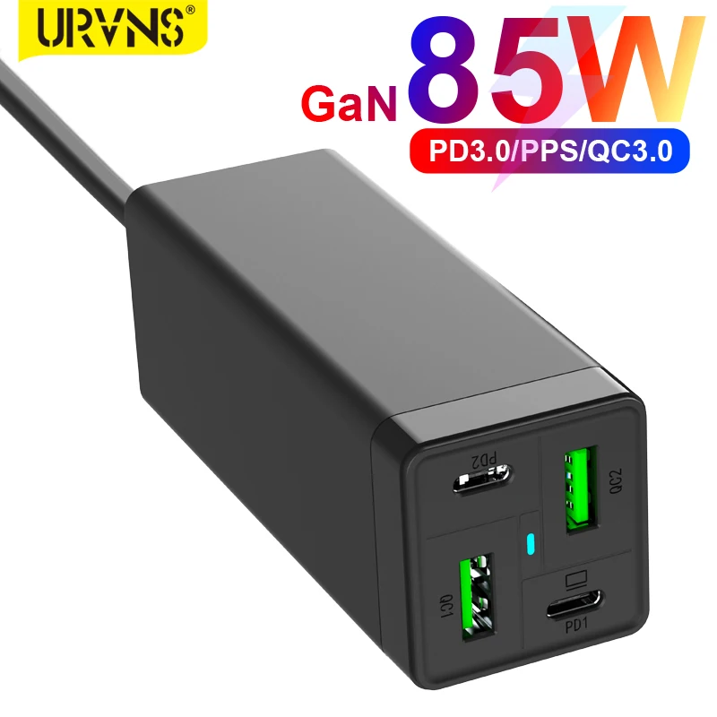 Устройство зарядное URVNS сетевое с 4 USB-портами 85 Вт 65 | Мобильные телефоны и