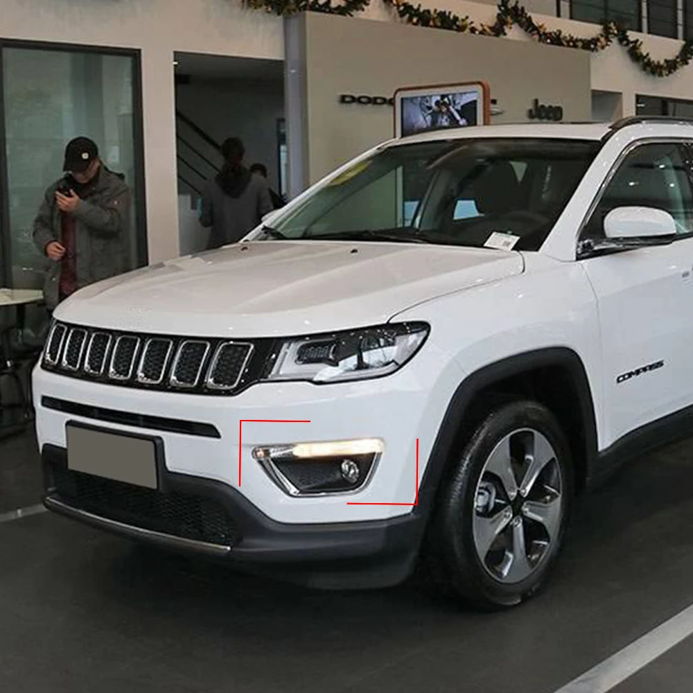 Автомобильная проблесковая 1 пара для Jeep Compass 2017 2018 2019 светодиодный DRL Дневной