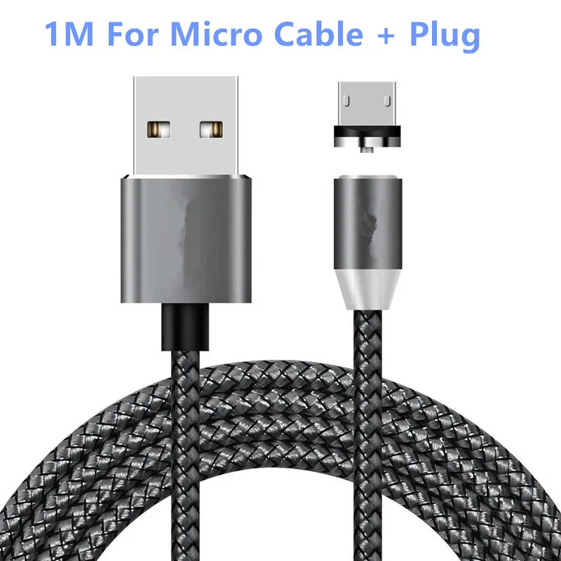Быстрое зарядное устройство 1 м зарядный Магнитный Micro USB кабель для передачи данных для Xiaomi Redmi 6 pro 6a S2 3S 4 4A 5 Plus Note 4X3 5A prime Y1 Lite Y2 - Цвет: Black Micro Cable