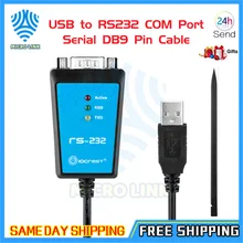 Usb para rs232 com porta serial db9 pino adaptador de cabo ftdi232 chipset para windows 7 8.1 xp vista mac os usb rs232 com anel magnético
