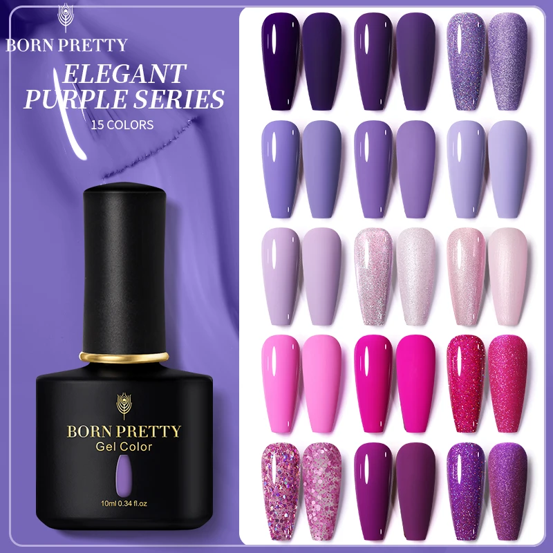 Born Pretty ジェルネイルポリッシュ パープルシリーズ レッド ヌード セミパーマネント ベースコート トップコート Uvソークオフ ネイル アート 10ml ネイルジェル Aliexpress